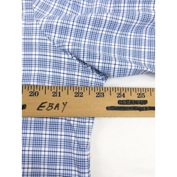 Ralph Lauren Shirt Mens LG Blue Plaid Classic Fit Performance Button Down - Picture 9 of 11